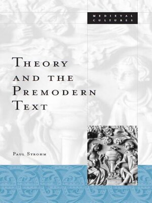 cover image of Theory and the Premodern Text